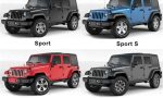 What are the three types of Jeep Wranglers?