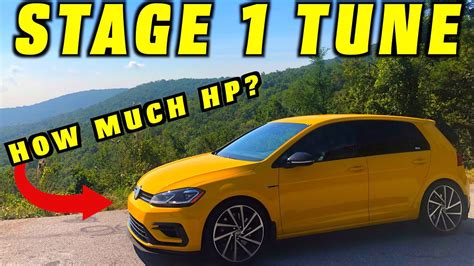 How much HP does a Stage 1 Golf R have?