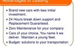 What are 4 advantages of leasing a car?